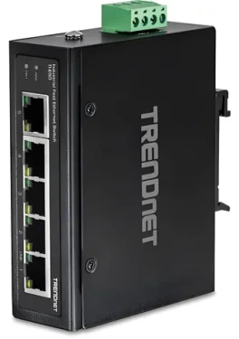 TRENDnet Průmyslový switch 5x Fast Ethernet DIN lišta / Switch / IP30 / -40 až 75°C / neřízený (TI-E50)
