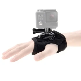 Puluz rukavice s držákem pro akční kameru / Rukavice / 360° otočný úchyt / pro GoPro, DJI Osmo Action (PU162)