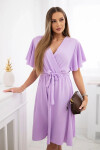 Šaty s vrstveným výstřihem světle fialová UNI