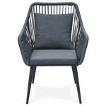 Zahradní set 1+2, solární podsvícení, kov, šedá, AZS-L1314 GREY