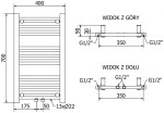 MEXEN/S - Mars radiátor + topná tyč 700 x 400 mm, 300 W, zlatá W110-0700-400-2300-50