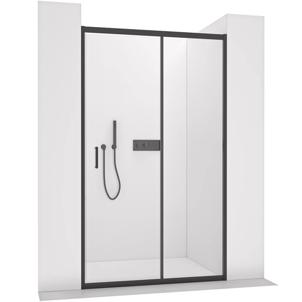 CERANO - Sprchové posuvné dveře Orlano L/P - 5 mm - černá matná, transparentní sklo - 80x195 CER-8050BD75053