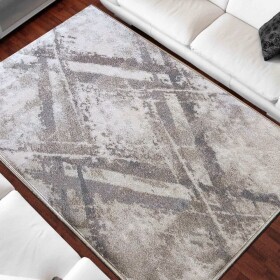 DumDekorace Béžový koberec s moderním abstraktním vzorem Šířka: 160 cm | Délka: 220 cm
