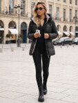 Dámská zimní prošívaná bunda s kapucí, černá, FashionStreet TY5950 XL