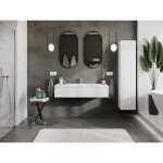 MEXEN/S - Rivel koupelnová skříňka 120 cm s umyvadlem Otis, 1 šuplík, reliéf , bílá mat 91A20-12023-1-BF01-W18M01