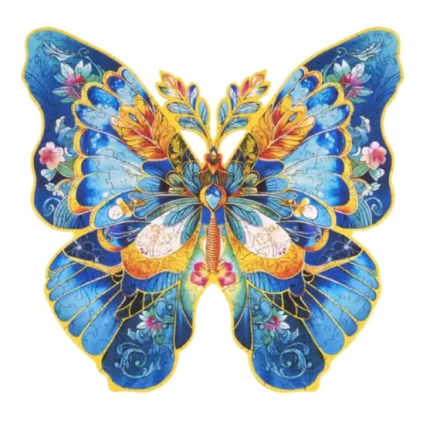 RoboTime Dřevěné puzzle Motýl Morpho Helena