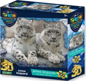 PRIME 3D Puzzle Ohrožené druhy: Sněžní leopardi