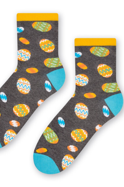 Dámské valentýnské ponožky 136 MELANŽOVĚ ŠEDÁ 35-37