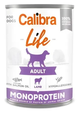 Calibra Life Adult Lamb 400 g / Konzerva pro psy / jehněčí / citlivé trávení / bez obilovin