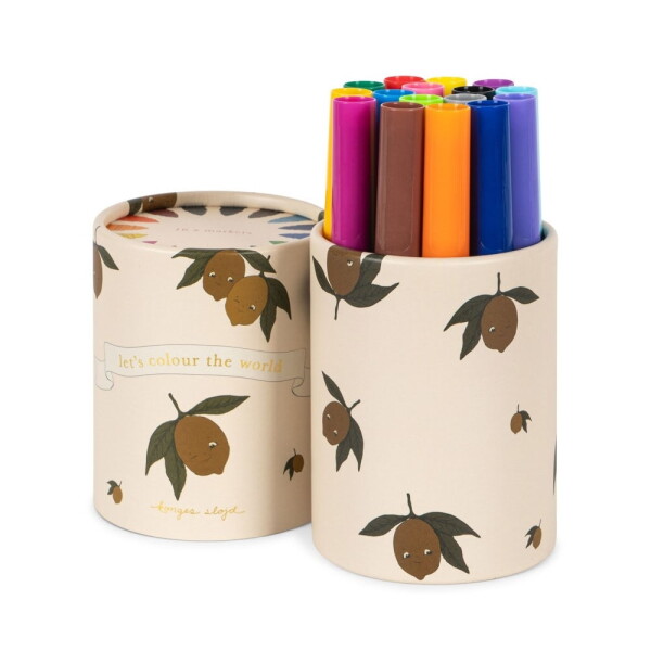 Konges Sløjd Sada barevných fixů Lemon – 16 ks, multi barva, plast, papír