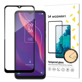 Wozinsky Tvrzené sklo pro TCL 306 černé / Ochranné sklo / Full Glue / Case Friendly
