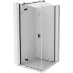 MEXEN/S - Mist H T sprchový kout dveře křídlové levá 95 x 95, transparent, černá 8A5T-095-095-70-00-L