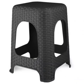Taburet rattan šedý Bentom