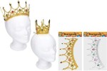 Set karneval W032038 - zlatá/stříbrná koruna 15x8 cm
