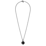 Pánský ocelový náhrdelník Lion Black - přívěsek s motivem lva, Černá 60 cm
