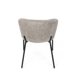 Židle jídelní, lanýžová látka, černé kovové nohy.