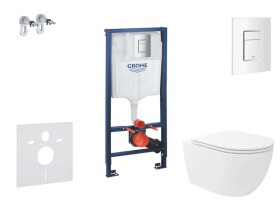 GROHE - Rapid SL Set předstěnové instalace, klozetu Oudee Vortex a sedátka softclose, tlačítko Skate Cosmopolitan, alpská bílá SANI11BA3110
