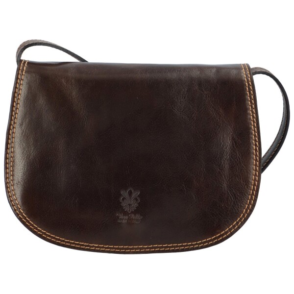 Stylová v pevném provedení dámská kožená crossbody Sajmon, tmavě hnědá