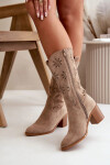 Ažurové kozačky RMR2337 hnědé - Step in style 40