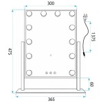 REA - Zrcadlo LED HOLLYWOOD White 30x40 HOM-12023