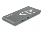 Delock Dokovací stanice USB Type-C DP 1.4 šedá / trojí displej 4K - HDMI/DisplayPort/USB/LAN/SD/PD 3.0 (87772)
