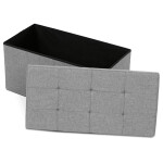 Taburet s úložným prostorem, látka šedá