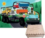 FA LIXEN Dřevěné puzzle Nákladní auta XL