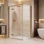 REA - Sprchový kout Bruno 90x90 Brush Gold REA-K3600