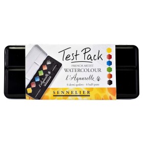 Sennelier L'Aquarelle Test Pack akvarel, 6 půlpánviček