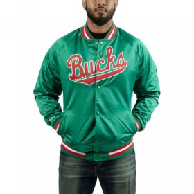 Mitchell & Ness NBA Milwaukee Bucks Pánská lehká bunda M STJKMG18013-MBUDKGN M