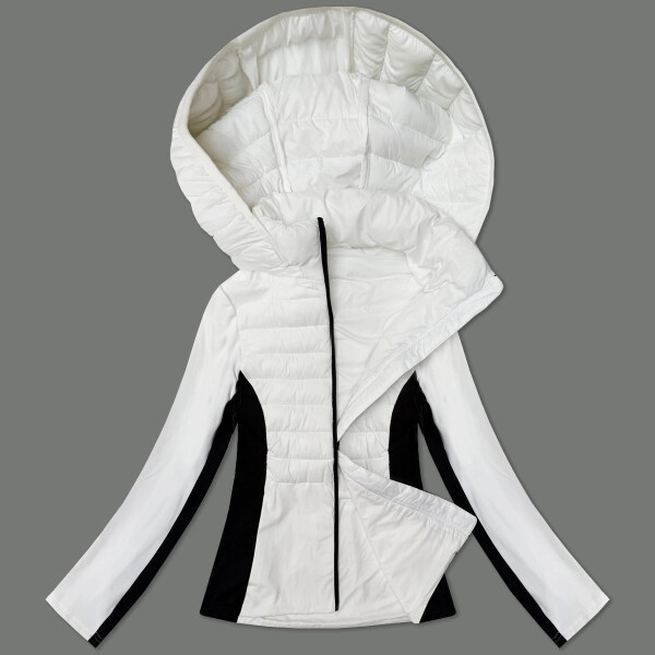 Bílá dámská bunda z různých spojených materiálů J Style (16M9223-281) odstíny bílé XL (42)
