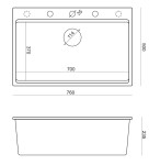 Quadron - Granitový dřez MARC 110 WORKSTATION Beige Zlatá zátka ZLE-09046