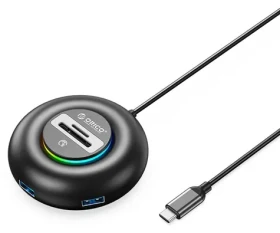 Orico YXR5-C3 černá / USB hub / 4x USB-A 3.0 / čtečka SD a microSD / kabel 0,3 m