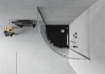 MEXEN/S - Rio čtvrtkruhový sprchový kout 70 x 70, transparent, chrom + vanička se sifonem Flat, černý 863-070-070-01-00-4170