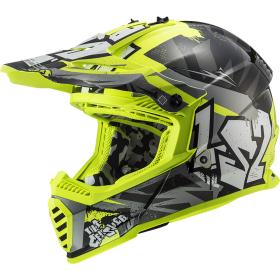 LS2 Motokrosová helmaLS2 MX437 FAST EVO CRUSHER BLACK H-V YELLOW Velikost.: