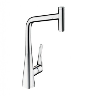 HANSGROHE - M71 Dřezová baterie Metris Select s výsuvnou koncovkou, sBox, EcoSmart, chrom 73807000