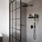 REA - Police do koupelny SF03 45cm black matt REA-06006