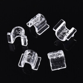 Plastová základna pro výrobu gumiček do vlasů - 10 x 12 x 7 mm - transparentní - 10 ks