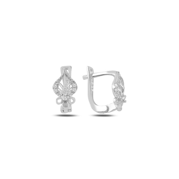 LUNICA Klasické stříbrné náušnice se zirkony 0468