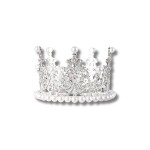 Dortisimo Nejedlá dekorace kovová Koruna stříbrná malá s bílými perlami 3