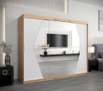 Šatní skříň Abi Bo Barva korpusu: Dub Sonoma, Rozměry: 150 cm, Dveře: Černá