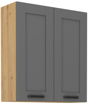 Horní skříňka Luna 80 G-90 2F Barva korpusu: Dub artisan, Barva dvířek: Dust Grey
