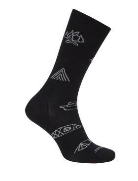 Pánské městské merino ponožky ICEBREAKER Mens Lifestyle_Ultralight Crew Camp Ess, Black/Alloy velikost: 39-41,5 (S)