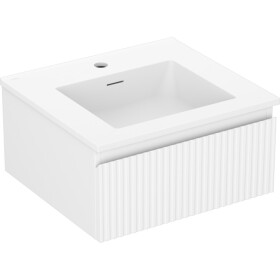MEXEN/S - Rivel koupelnová skříňka 50 cm s umyvadlem Otis, 1 šuplík, reliéf , bílá mat 91A20-05023-1-BF01-W18M01