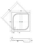 HOPA - OSKAR čtvercová sprchová vanička - Rozměr A - 70 cm, Rozměr B - 70 cm OLBVANACOSK70