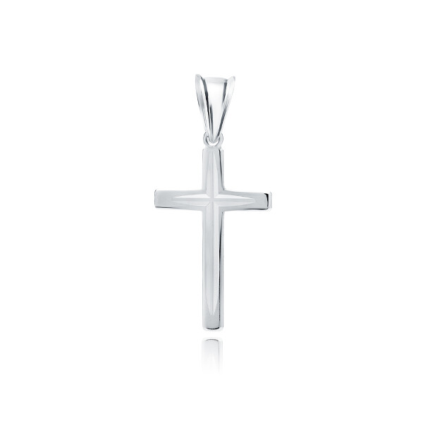 LUNICA Stříbrný přívěsek křížek 0943, 29 x 13 mm