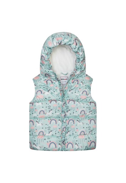 Vesta dívčí nylonová Puffa podšitá microfleecem, Minoti, 12GILET 18, modrá - 80/86 | 12-18m
