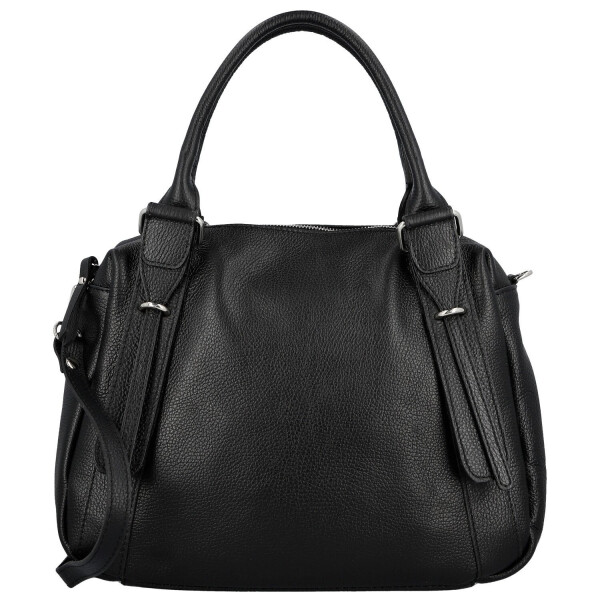 Módní dámská kožená kabelka do ruky Hannah, černá