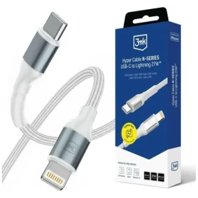 3mk Hyper Cable N-SERIES bílá / Kabel / USB-C na Lightning / 50 cm / 27 W / PD 3.0 (5903108739252)