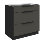 Spodní skříňka Aria 80 D 3S BB - Premium Box Barva korpusu: Bílá, Barva dvířek: WH - Crystal white AFM